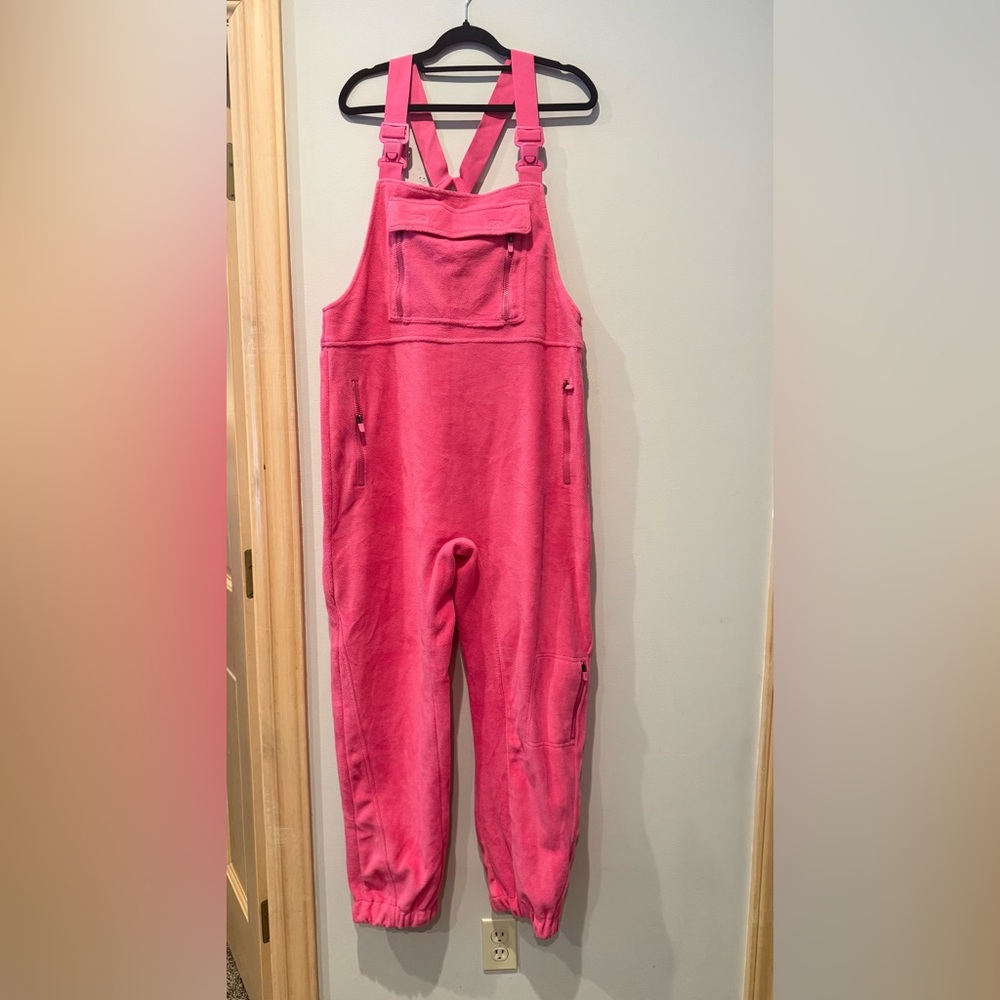 Zaful Bright Pink Sherpa Overalls for Women - Picture 3 of 9